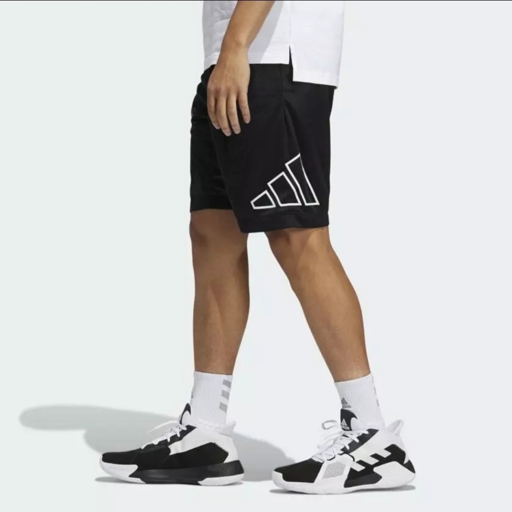 adidas Big Logo Shorts - Mens Basketball - GT3018 Size XL Black White NWT!